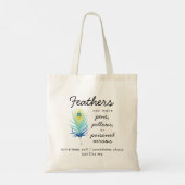 Peacock Feather Sassy Motivational Quote Tragetasche (Rückseite)