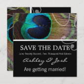 Peacock Feather Save the Date lädt (Vorne/Hinten)