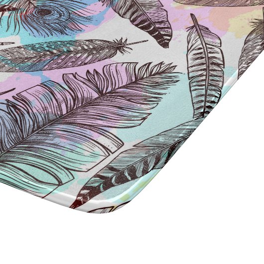 Peacock Feather Schneidebrett (Ecke)