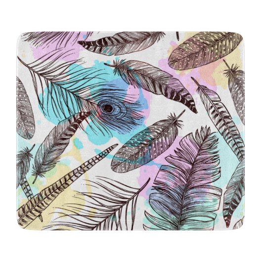 Peacock Feather Schneidebrett (Vorderseite)