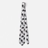 Peacock Feather Schwarz-weiß Mens Necktie Krawatte (Vorderseite)