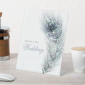 Peacock Feather Script Willkommen bei Wedding Sockelschild (In SItu)