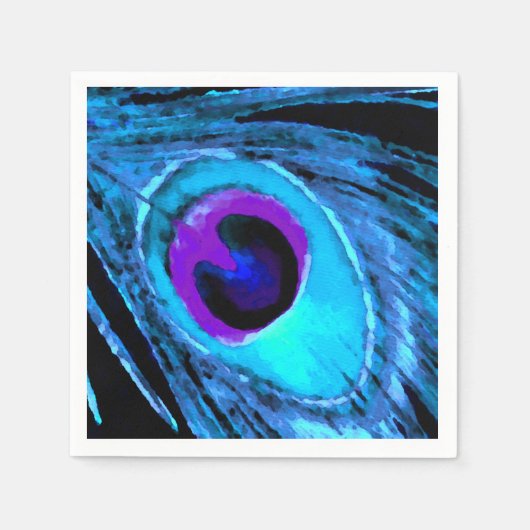 Peacock Feather Serviette (Vorderseite)