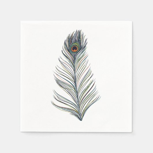 Peacock Feather Serviette (Vorderseite)
