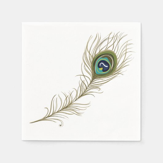Peacock Feather Serviette (Vorderseite)