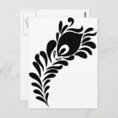 Peacock Feather-Silhouette Postkarte (Vorne/Hinten)
