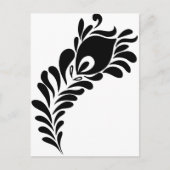 Peacock Feather-Silhouette Postkarte (Vorderseite)