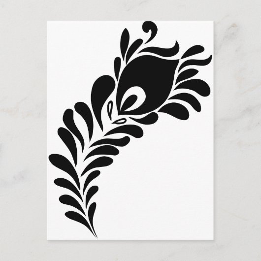 Peacock Feather-Silhouette Postkarte (Vorderseite)