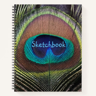 Peacock Feather Sketchbook Notizblock
