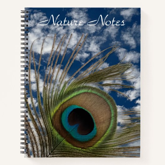 PEACOCK FEATHER SKY FOTO HARDCOVER NOTEBOOK NOTIZBLOCK (Vorderseite)
