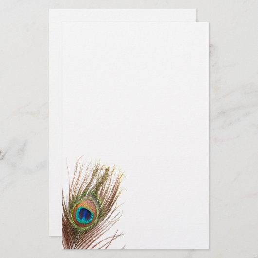 Peacock Feather Stationery Briefpapier (Vorne/Hinten)