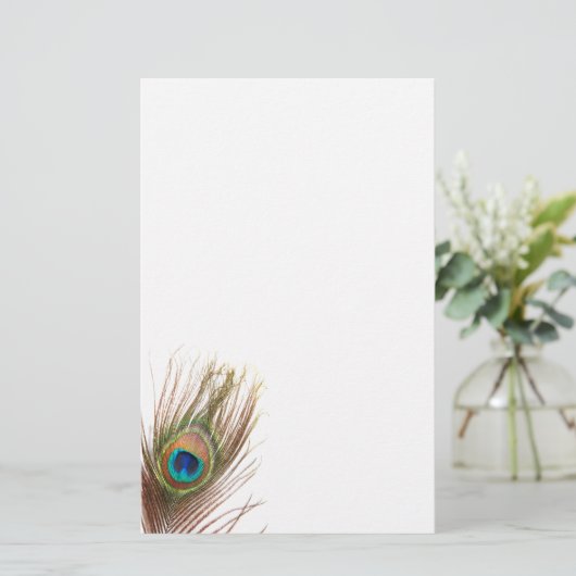 Peacock Feather Stationery Briefpapier (Stehend Vorderseite)
