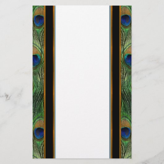 Peacock Feather Stationery Briefpapier (Vorderseite)