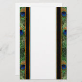 Peacock Feather Stationery Briefpapier (Vorne/Hinten)