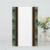 Peacock Feather Stationery Briefpapier (Stehend Vorderseite)