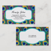 Peacock Feather Style Business Card Visitenkarte (Vorne/Hinten)