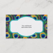Peacock Feather Style Business Card Visitenkarte (Rückseite)
