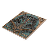 Peacock Feather Symbolismus Belle Epoque Art Deco Fliese (Seite)