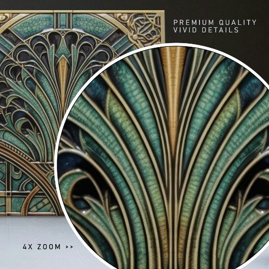 Peacock Feather Symbolismus Belle Epoque Art Deco Fliese