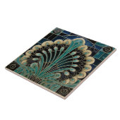 Peacock Feather Symbolismus Belle Epoque Art Deco Fliese (Seite)