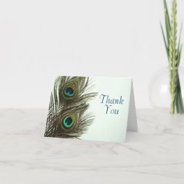 Peacock Feather Thank You Card Dankeskarte