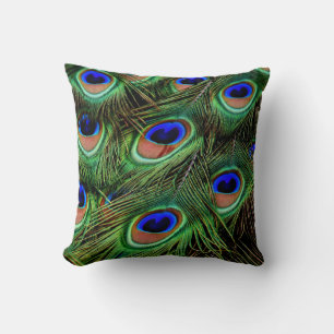 Peacock Feather Throw PIllow Kissen
