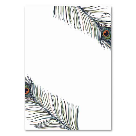 Peacock Feather Tischnummer (Rückseite)
