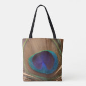 Peacock Feather Tote Bag Tasche (Rückseite)