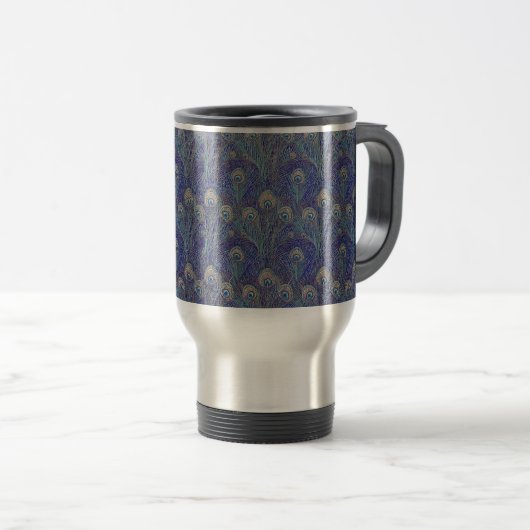Peacock Feather Travel Mug Reisebecher (VorderseiteRechts)
