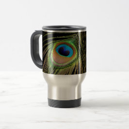 Peacock Feather Travel Mug Reisebecher