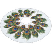 Peacock Feather Tree Skirt Polyester Weihnachtsbaumdecke (Schrägansicht)