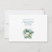 Peacock Feather Tropical Blume Hochzeit RSVP Card Dankeskarte (Rückseite)