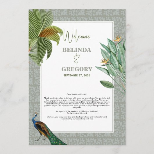 Peacock Feather Tropical Wedary Programm (Vorderseite)