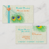 Peacock feather türkis orange Auge einfangen Visitenkarte (Vorne/Hinten)