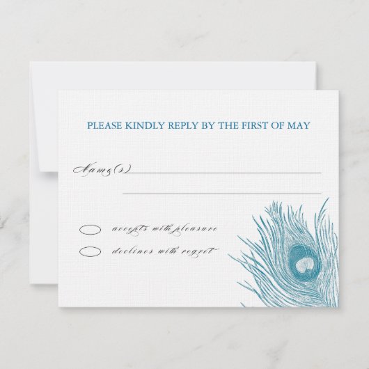 Peacock-Feather-UAWG RSVP Karte (Vorderseite)