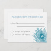 Peacock-Feather-UAWG RSVP Karte (Vorne/Hinten)