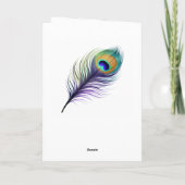 Peacock Feather Viel Glück-Card Karte (Rückseite)