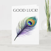 Peacock Feather Viel Glück-Card Karte (Vorderseite)