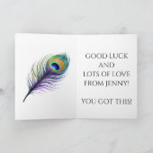 Peacock Feather Viel Glück-Card Karte (Innenseite)