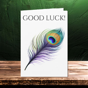 Peacock Feather Viel Glück-Card Karte