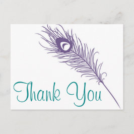 Peacock Feather Vielen Dank Postkarte