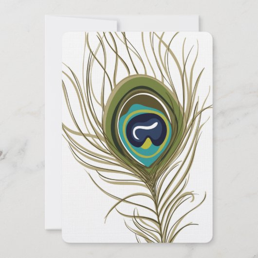 Peacock Feather Wedding Einladung (Rückseite)