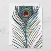 Peacock Feather Wedding Einladung (Rückseite)