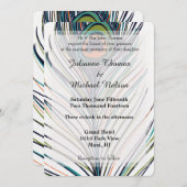 Peacock Feather Wedding Einladung (Vorne/Hinten)
