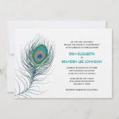 Peacock Feather Wedding Einladung (Vorderseite)