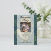 Peacock Feather Wedding Engagement Party Foto Einladung (Stehend Vorderseite)