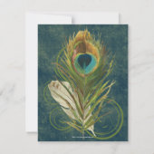 Peacock Feather Wedding Engagement Party Foto Einladung (Rückseite)