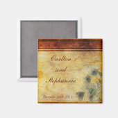 Peacock Feather Wedding Magnet Favor (Vorderseite/Rückseite)