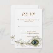 Peacock Feather Wedding RSVP (Vorne/Hinten)