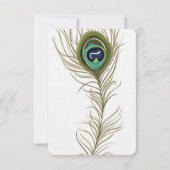 Peacock Feather Wedding RSVP Karte (Rückseite)